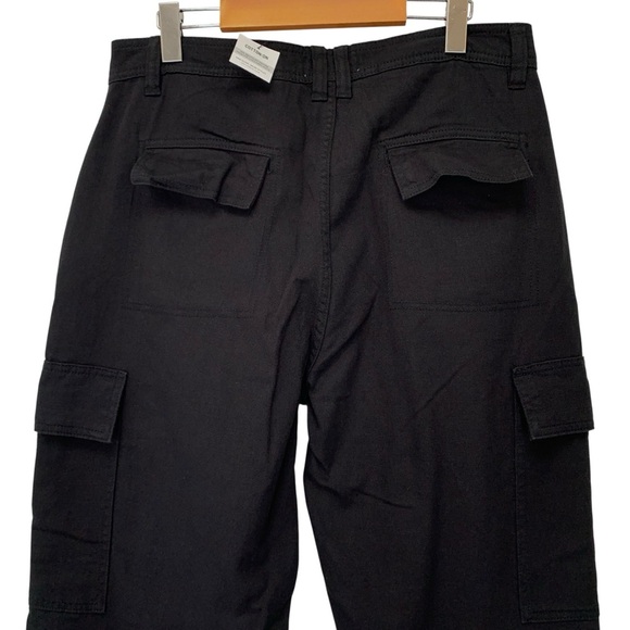 Cotton On Wide Leg Cargo Pants Womens Size 8 Black 100% Cotton Fall Winter - Picture 4 of 7